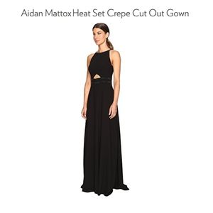 Aidan Mattox Crepe Cut Out Gown
